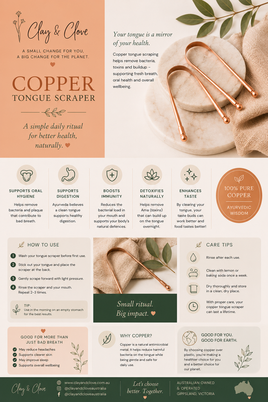 100% Copper Tongue Scraper