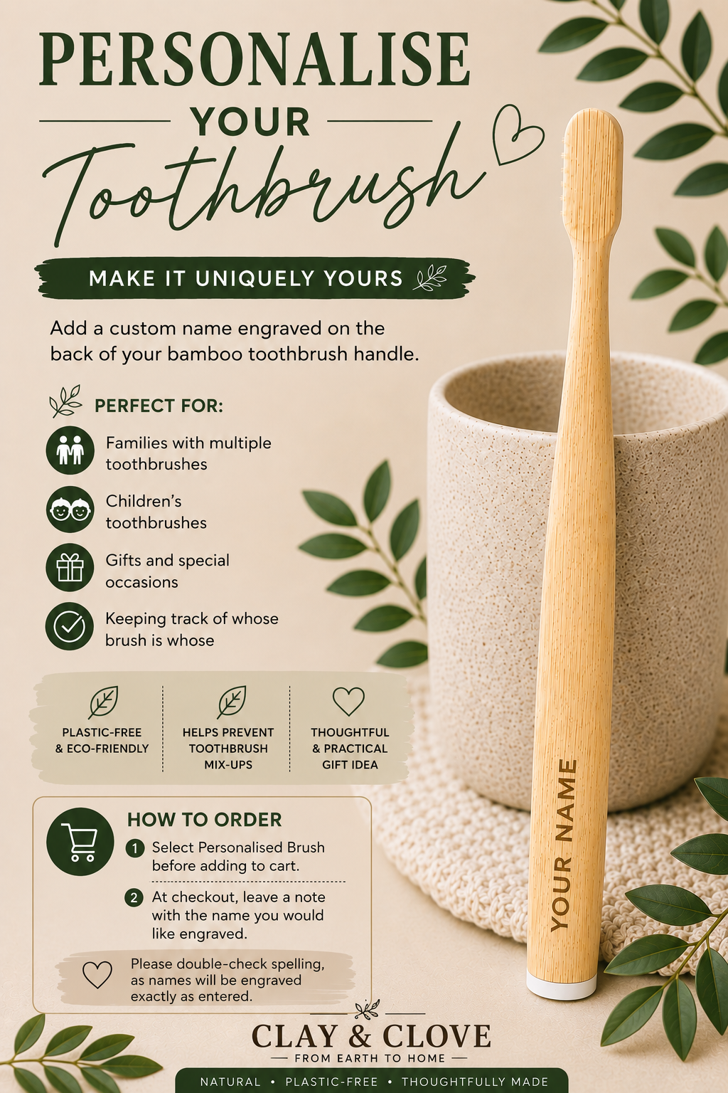 Boar Bristle Toothbrush